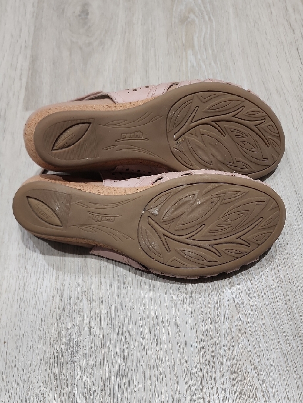 Earth Blush Pink Perforated Woven Slingback Sandals 7.5M - Picture 8 of 10